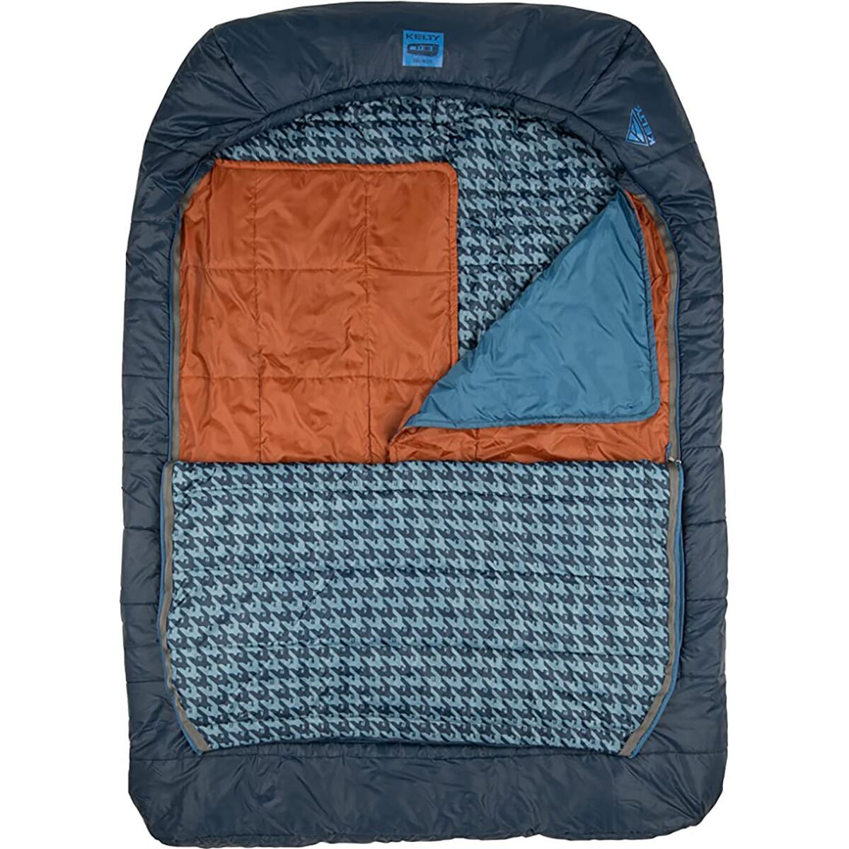Kelty Tru.Comfort Doublewide Sleeping Bag: 20F Synthetic in Pageant Blue / Cathay Spice