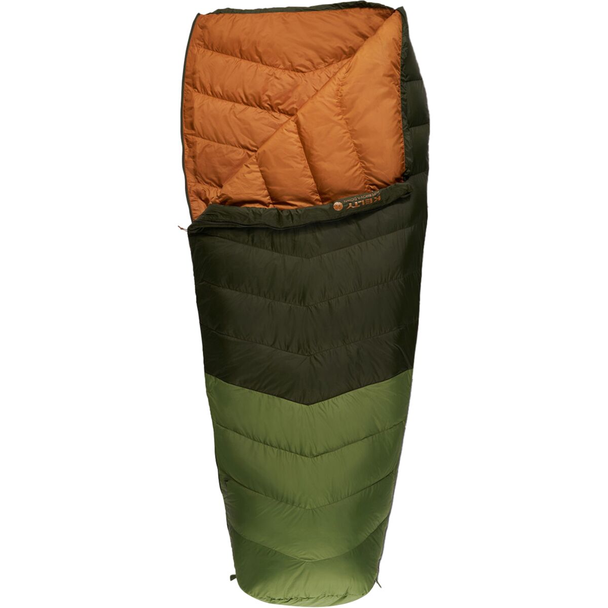 Kelty Supernova 40 Sleeping Bag: 40F Down in Duffel Bag / Dill / Cathay Spice - Size: Regular/Right Zip
