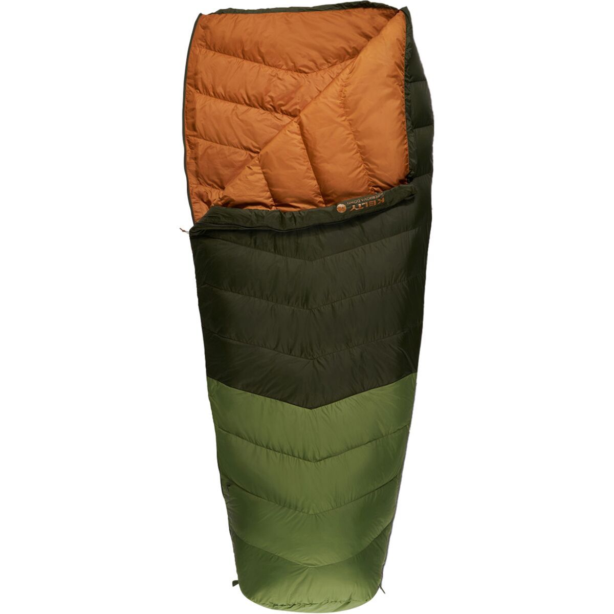 Kelty Supernova 40 Sleeping Bag: 40F Down in Duffel Bag / Dill / Cathay Spice - Size: Regular/Right Zip