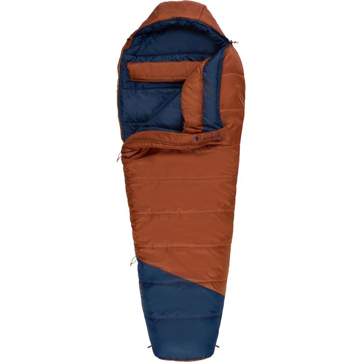 Kelty Mistral Sleeping Bag: 0F Synthetic in Gingerbread / Pageant Blue - Size: Long/Right Zip