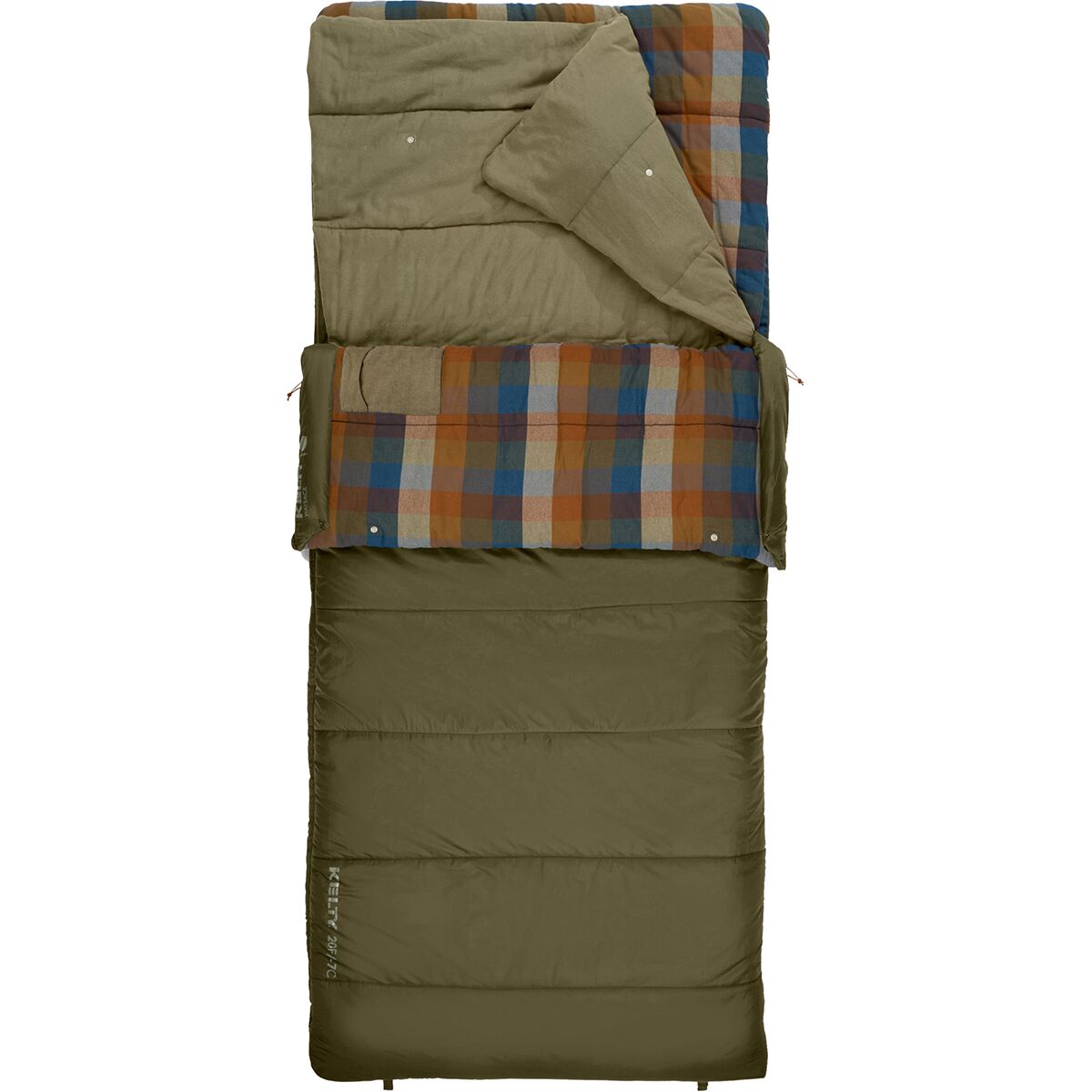 Kelty Wayback Sleeping Bag: 20F Synthetic in Burnt Olive