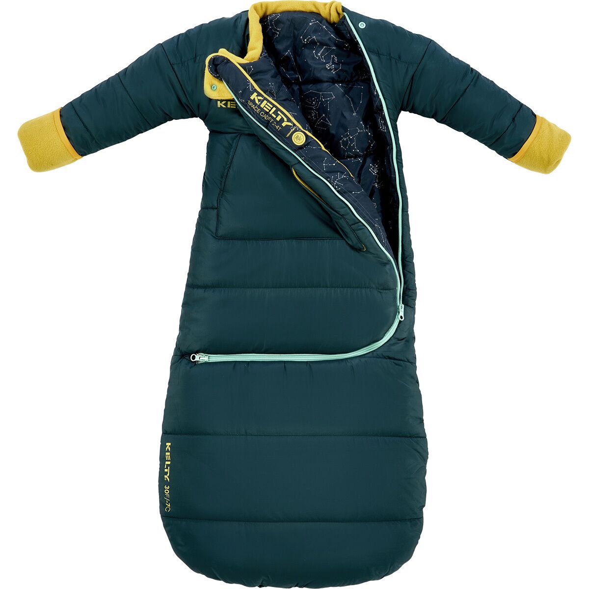 Kelty Space Cadet 30 Sleeping Bag: 30F Synthetic - Kids' in Mediterranean - Size: 8-