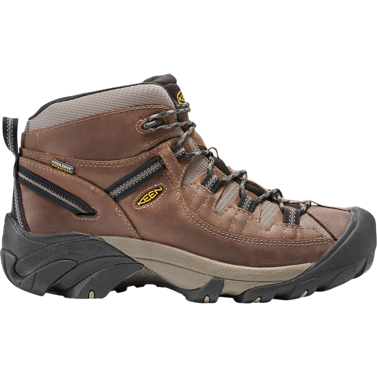 KEEN Men's Targhee II Mid Waterproof Hiking Boot in Shitake / Brindle - Size:
