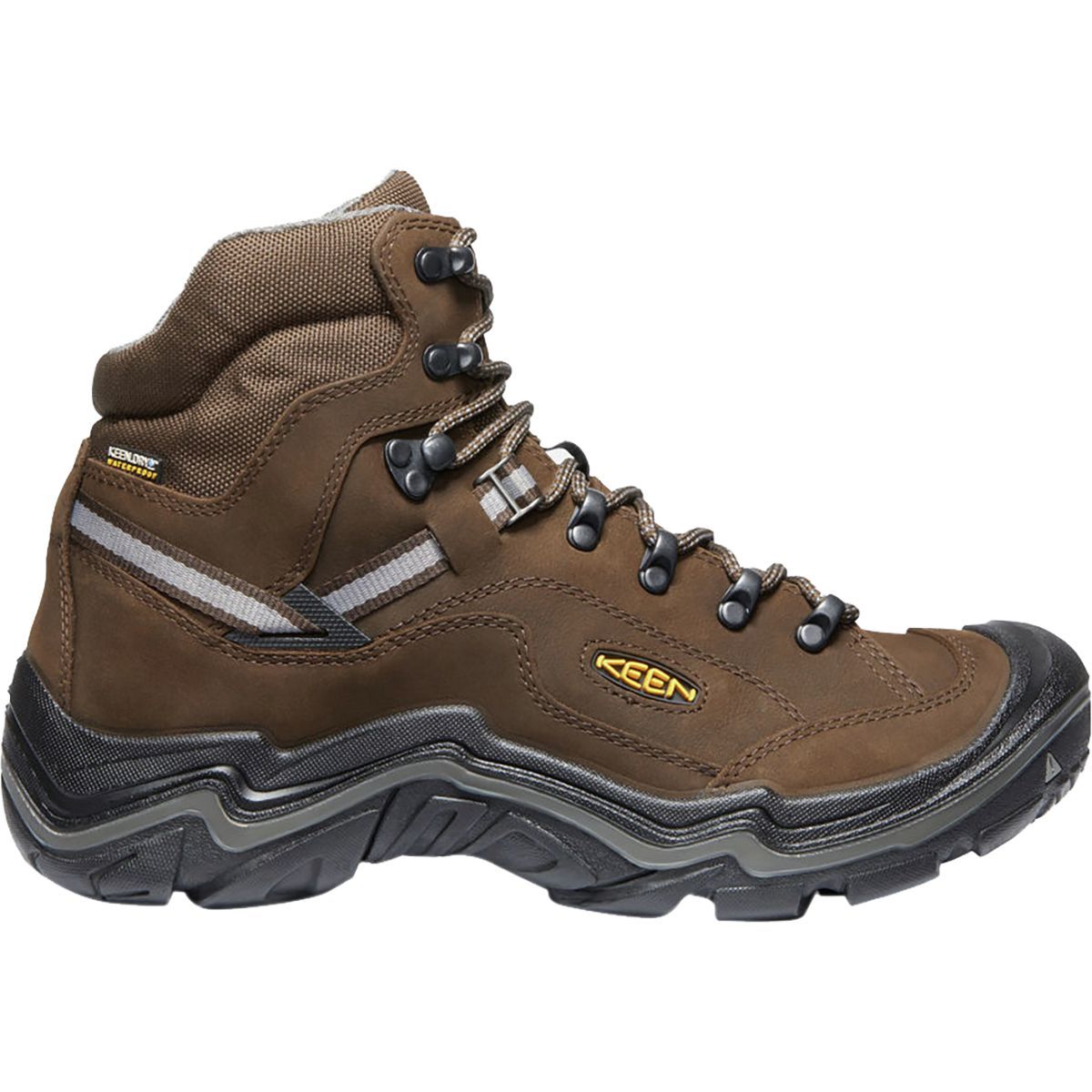KEEN Men's Durand II Mid Waterproof Wide Hiking Boot in Cascade Brown / Gargoyle - Size: