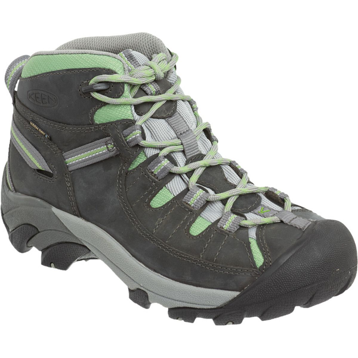 KEEN Women's Targhee II Mid Hiking Boot in Goat / Crown Blue - Size: 8.5