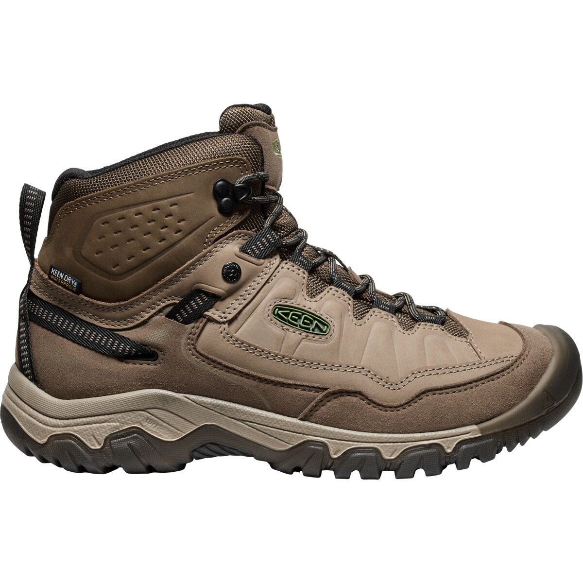 KEEN Men's Targhee IV Mid WP Hiking Boot in Brindle / Canteen - Size:
