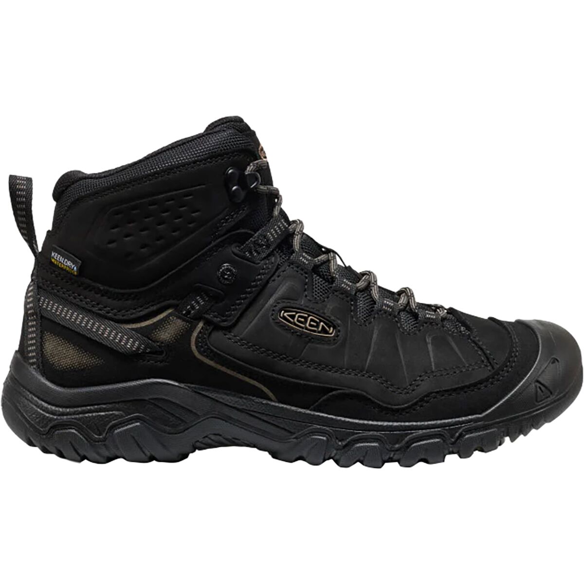 KEEN Men's Targhee IV Mid WP Hiking Boot in Triple Black - Size: