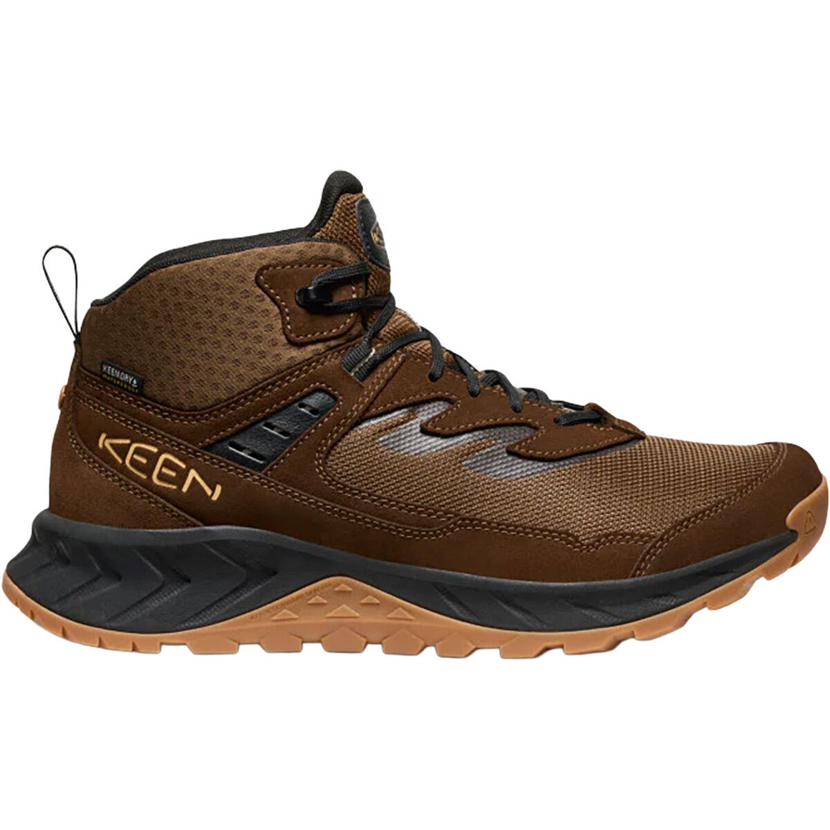 KEEN Men's Hightrail Waterproof Hiking Boot in Dark Earth / Oak Buff - Size: