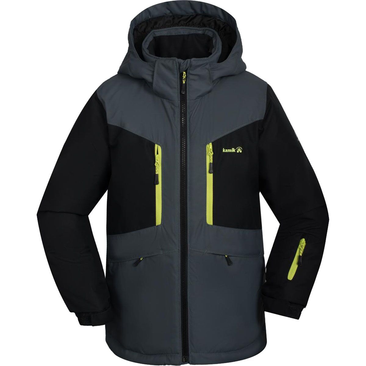 Kamik Boy's Max Colorblock Snow Jacket - 2024 in Asphalt / Black - Size: 6