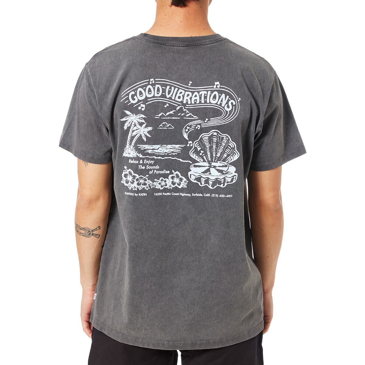 Katin Men's Vibrations T-Shirt in Black Sand Wash - Size: Medium