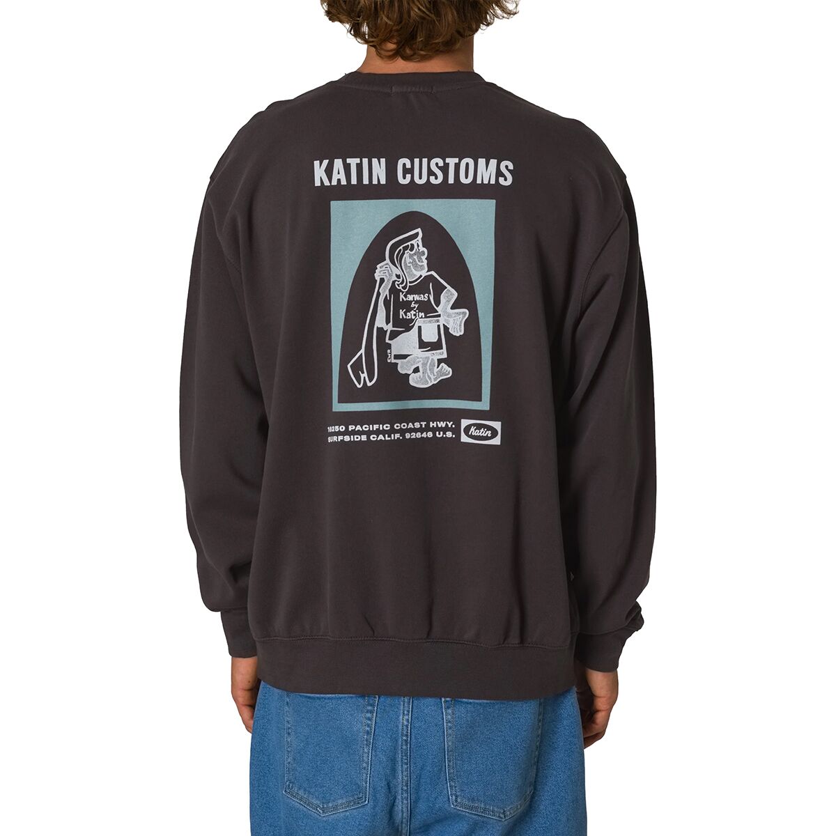 Katin Katin Men's Assembly Crew Sweatshirt in Black Wash - Size: Large - $48.71 at Steep and Cheap