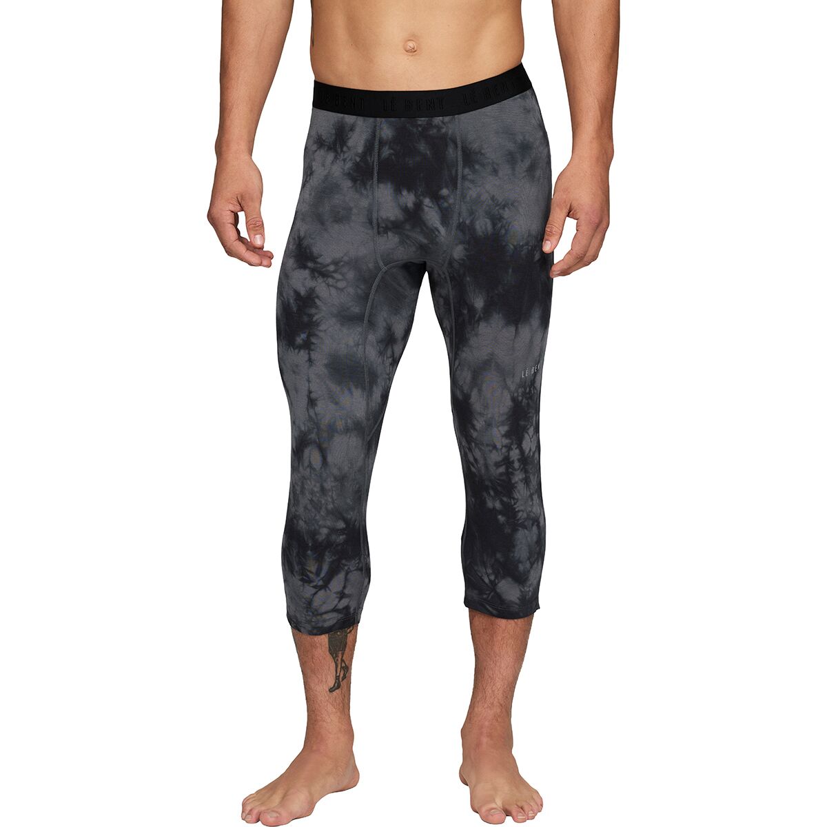 Le Bent Men's Lightweight 3/4 Bottom in Charcoal Tie Dye - Size: XL