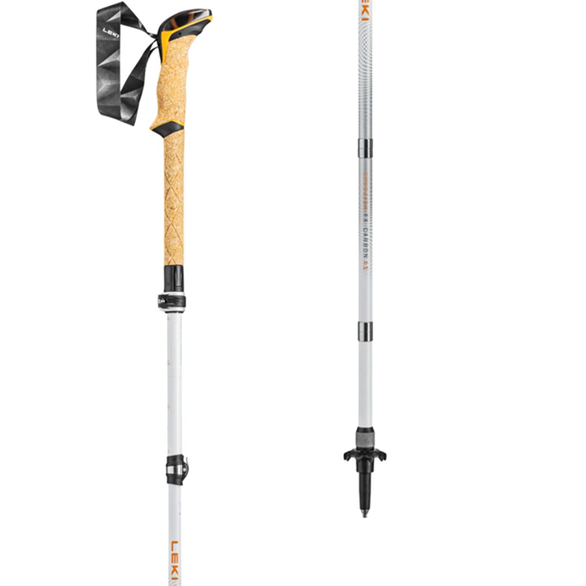 LEKI Women's Cressida FX Carbon AS Trekking Poles in White / Mango
