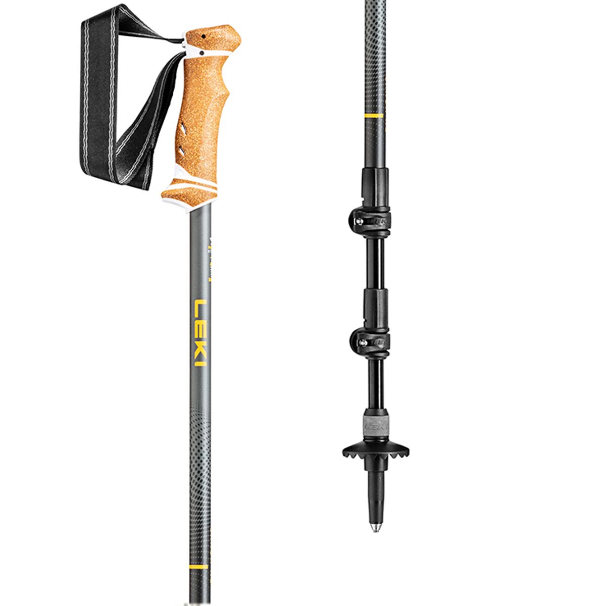 LEKI Women's Lhasa AS Trekking Poles in Anthracite / Mango