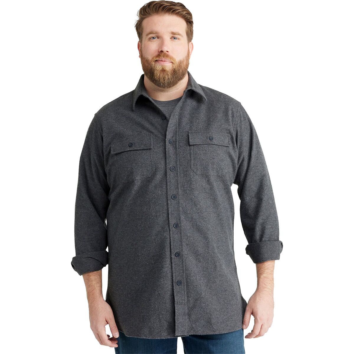 L.L.Bean Men's Chamois Shirt in Charcoal Gray Heather - Size: XXL