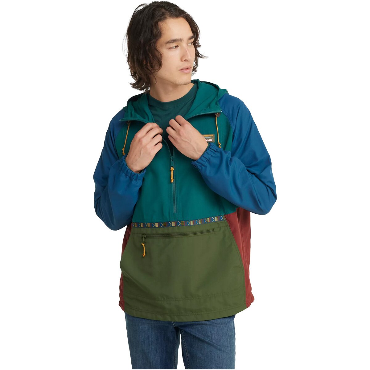 L.L.Bean L.L.Bean Men's Mountain Classic Multi Color Anorak in Spruce / Tuscan Olive - Size: XL - $59.46 at Steep and Cheap