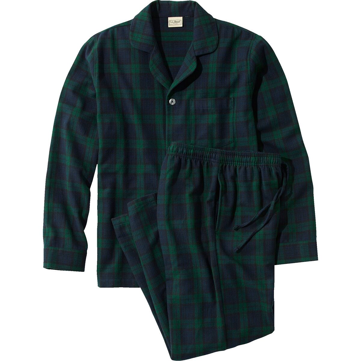 L.L.Bean L.L.Bean Men's Scotch Plaid Flannel Pajamas in Black Watch Tartan - Size: XXL - $53.97 at SteepandCheap.com