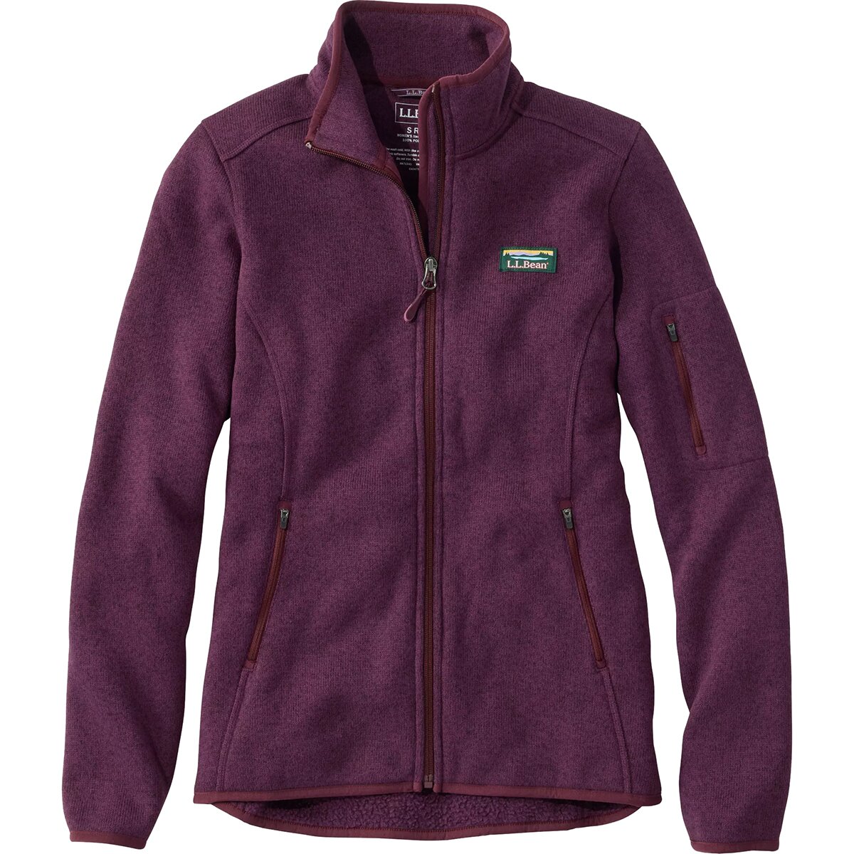 L.L.Bean Women's Bean's Sweater Fleece Full-Zip Jacket in Fig - Size: Medium