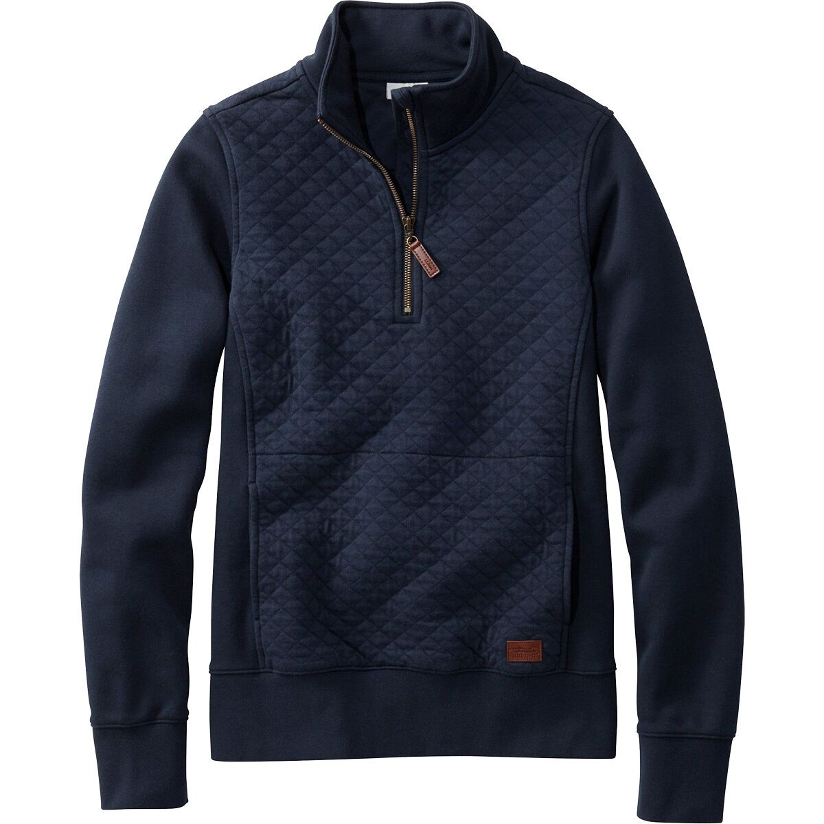 L.L.Bean L.L.Bean Women's Quilted Long-Sleeve 1/4-Zip Pullover Sweatshirt in Classic Navy - Size: XS - $67.96 at Steep and Cheap