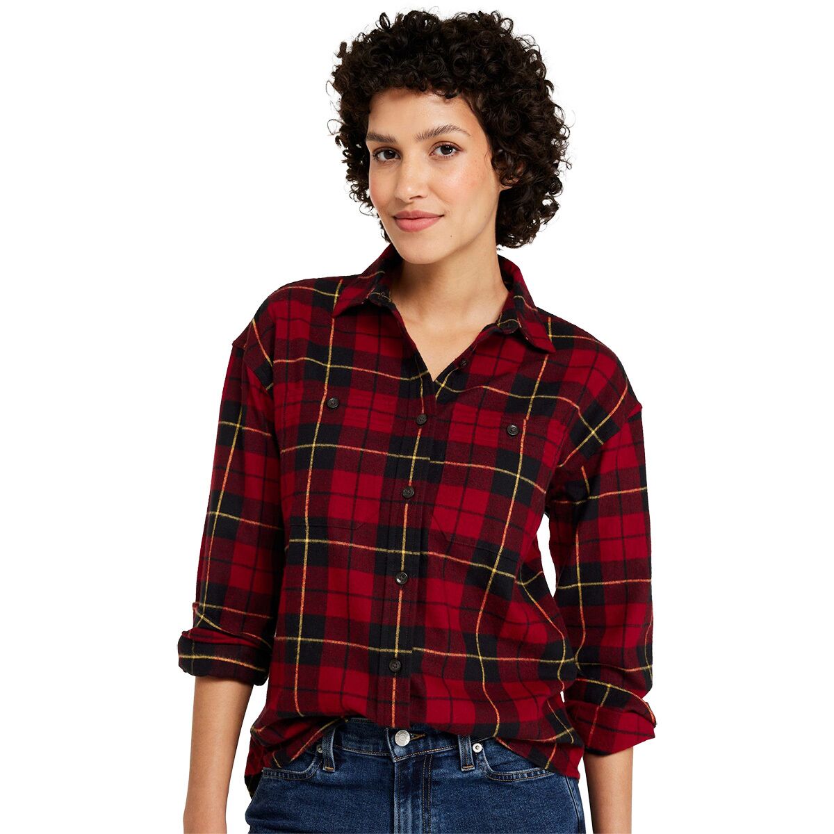 L.L.Bean Women's Scotch Plaid Heritage Boyfriend Shirt in Wallace - Size: Large