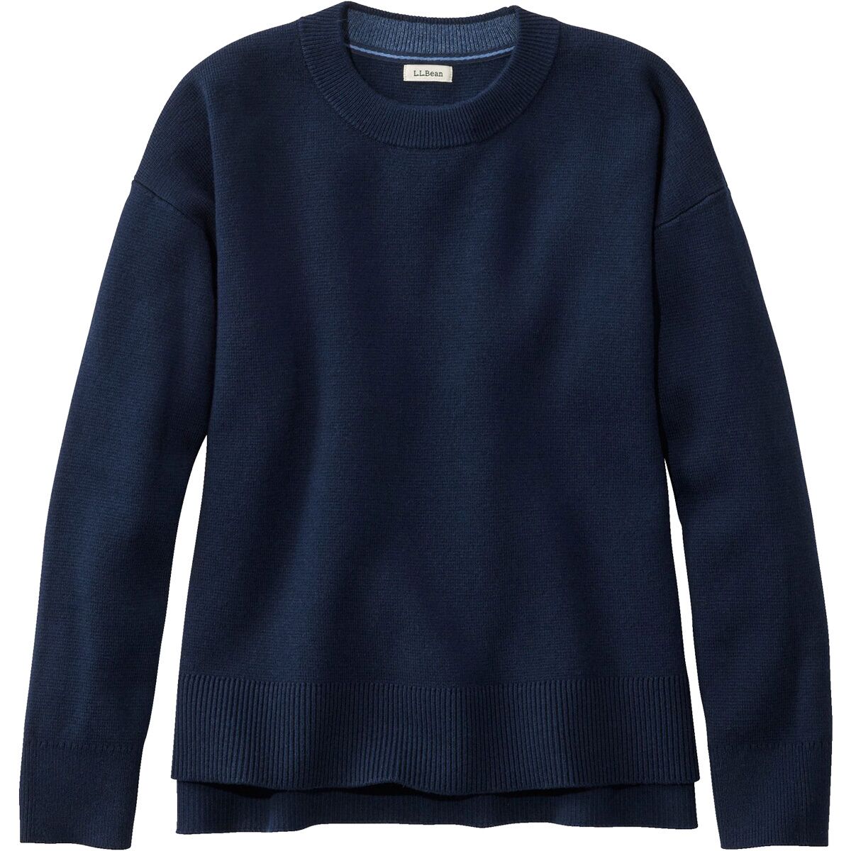 L.L.Bean Women's Wicked Soft Cotton Cashmere Crew Neck Sweater in Classic Navy - Size: XS