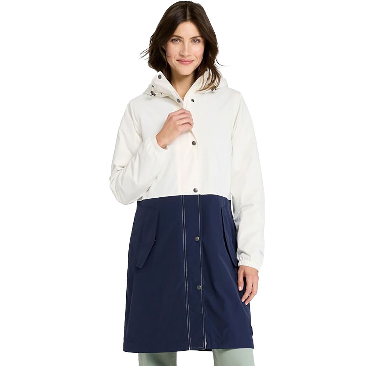 L.L.Bean Women's Mountain Classic Regular Rain Coat in Sailcloth / Classic Navy - Size: XL