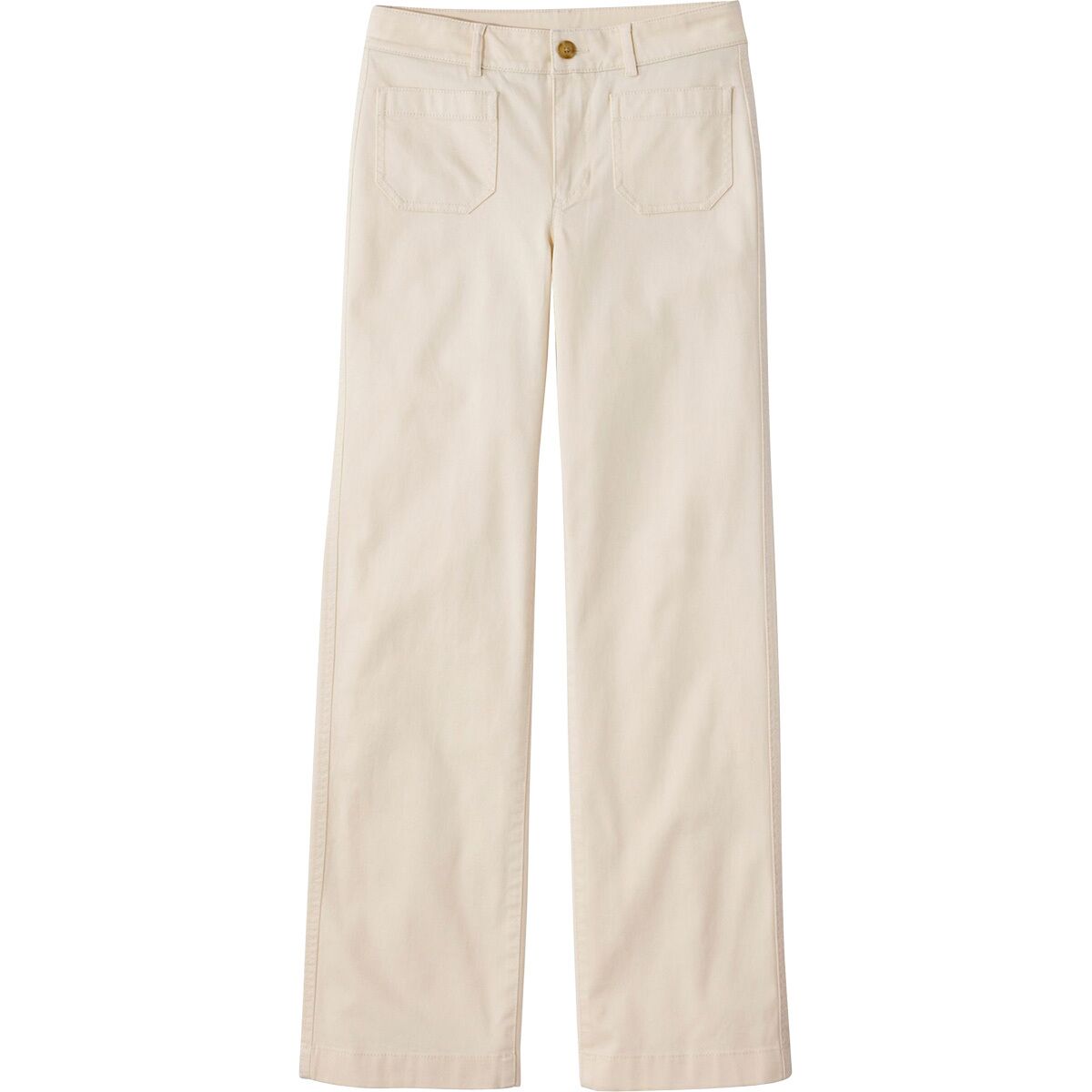 L.L.Bean Women's Patch Pocket Mid-Rise Wide Straight-Leg Chino - Size: 4 in Regular