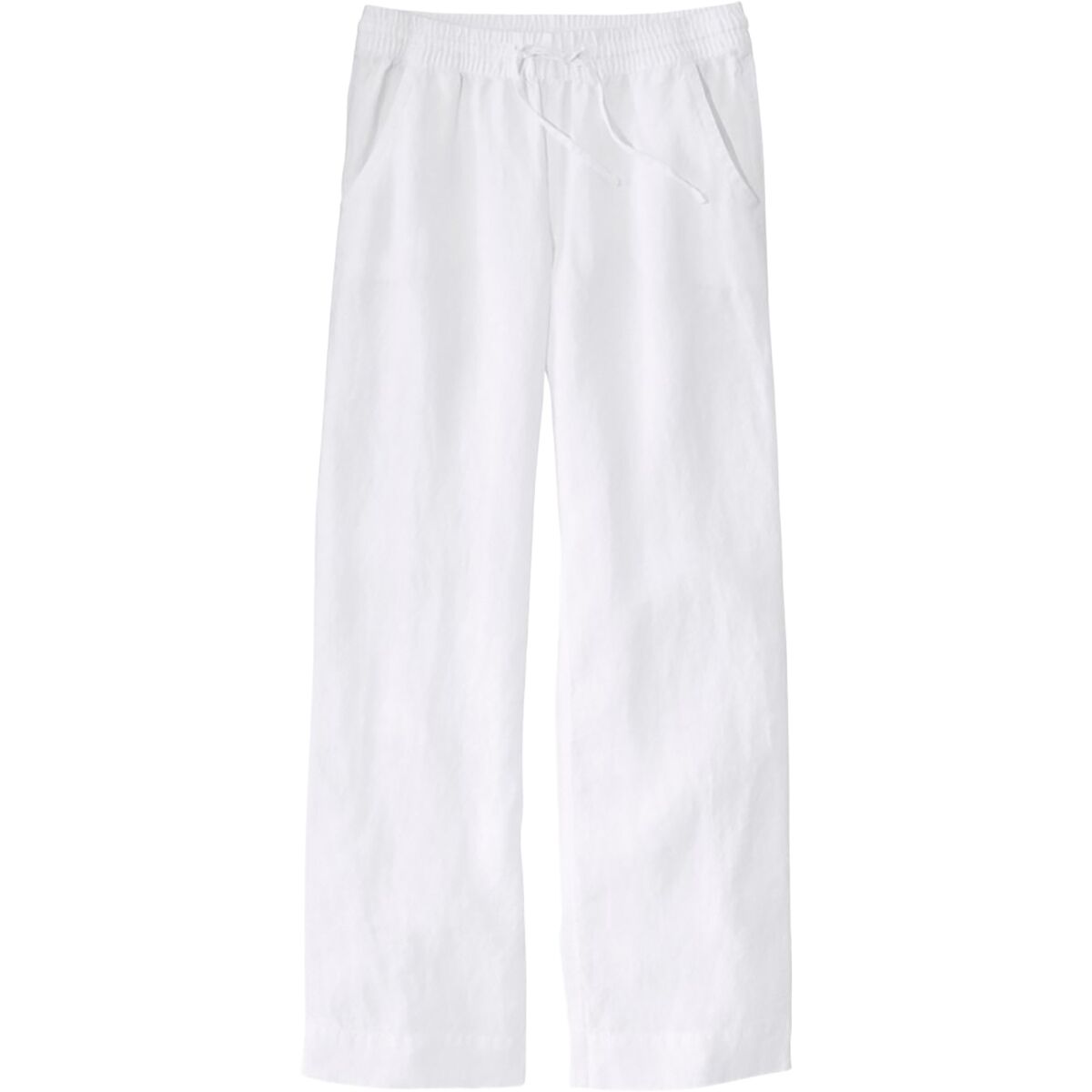 L.L.Bean Women's Premium Linen Breezy Pull-On Pant in White - Size: 4/Regular