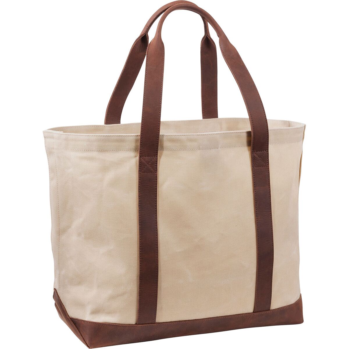 L.L.Bean L.L.Bean Leather-Trim Waxed Canvas Tote Bag in Brown Leather - $110.50 at Steep and Cheap