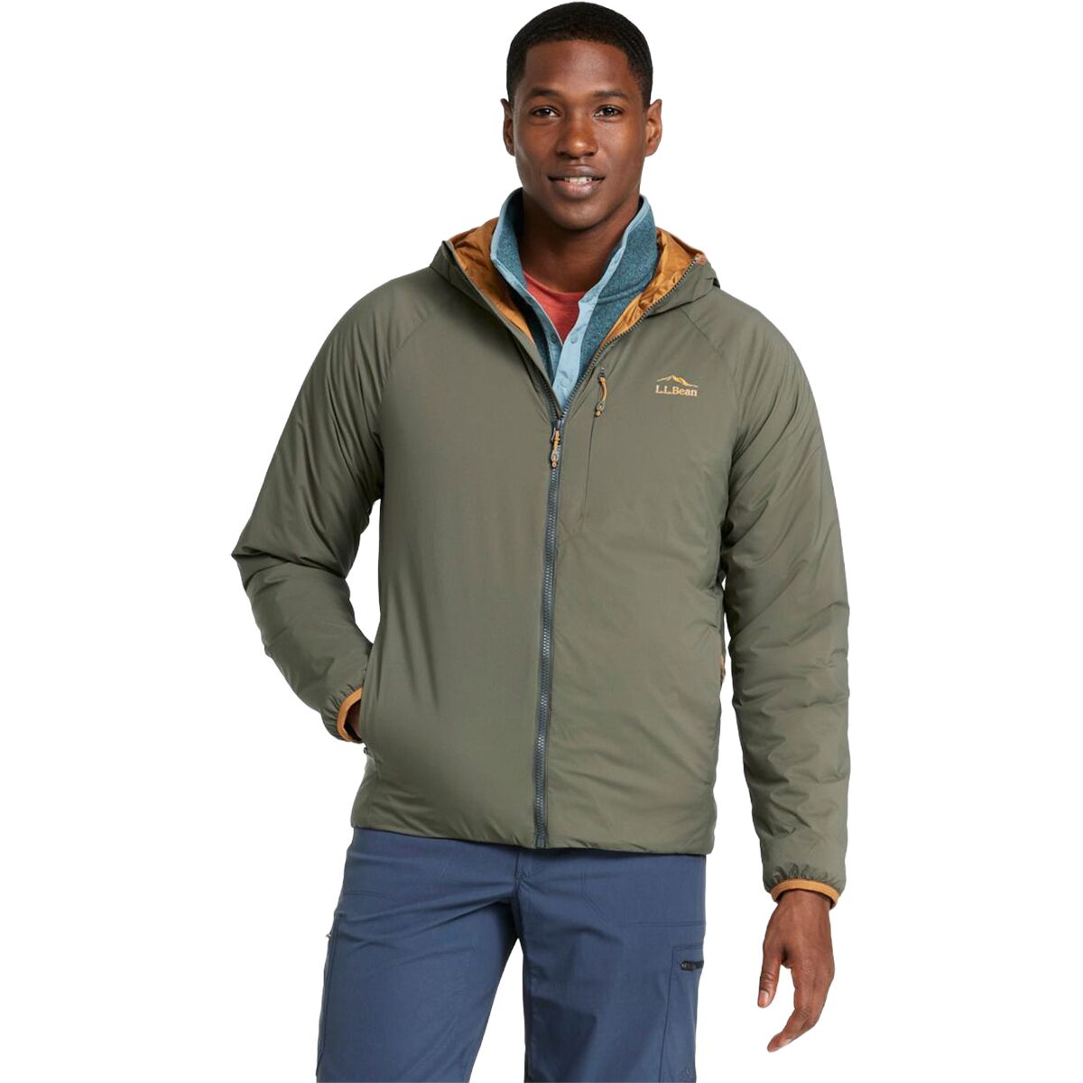 L.L.Bean Men's Primaloft Packaway Air Hoodie in Dark Loden - Size: XXL