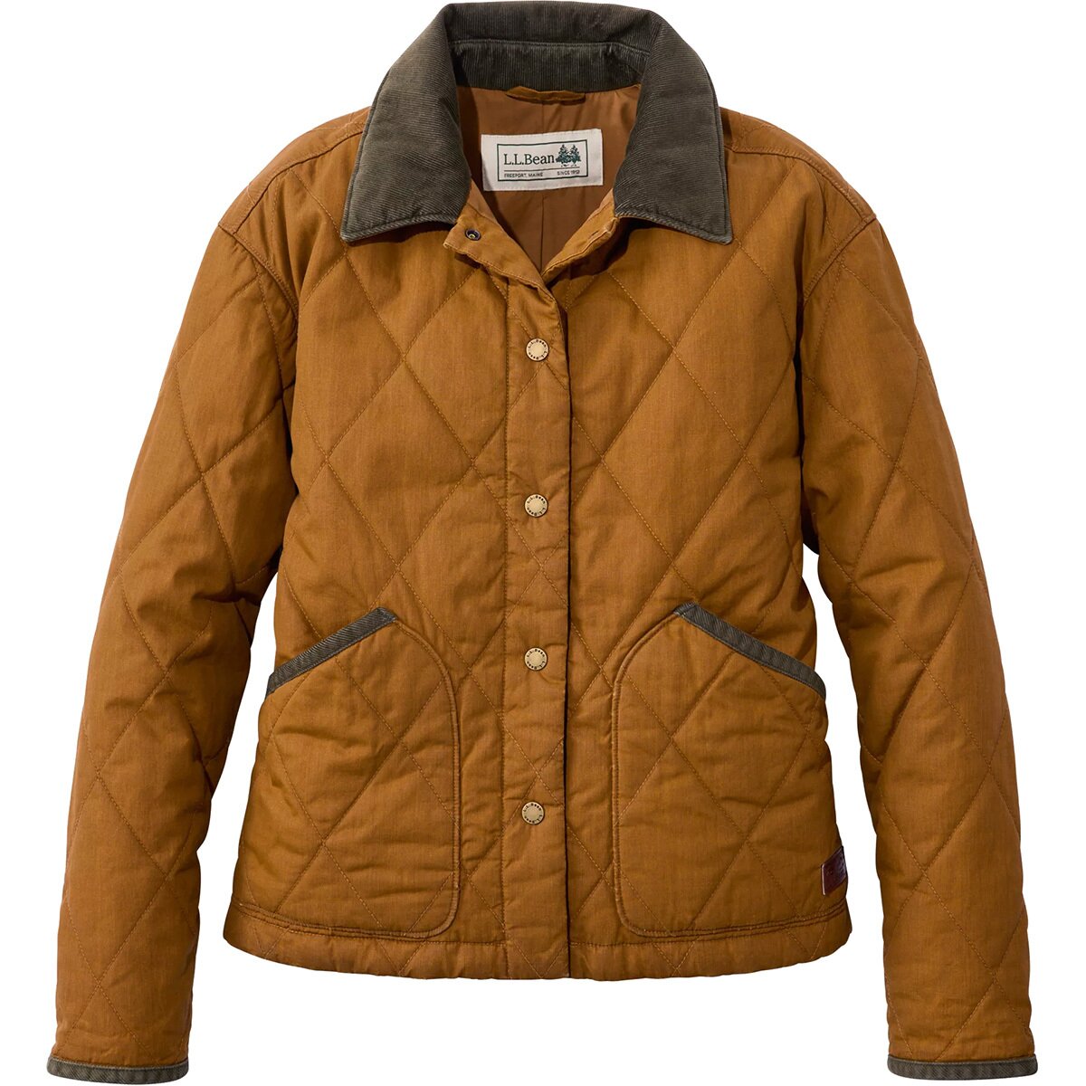 L.L.Bean Women's Insulated Quilted Field Coat in Saddle - Size: Large