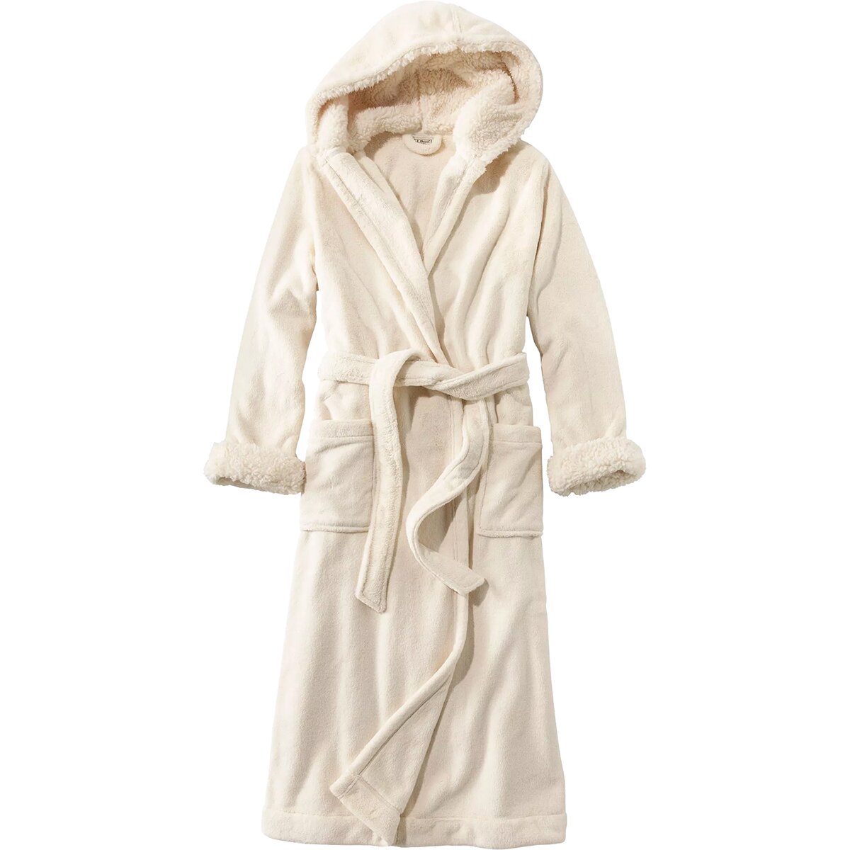 L.L.Bean L.L.Bean Women's Wicked Plush Robe Hoodie in Cream - Size: XL - $102.00 at SteepandCheap.com