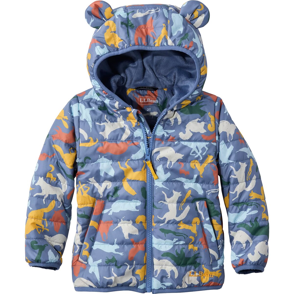 L.L.Bean Fleece-Lined Insulated Print Jacket - Toddlers' in Deep Lake Tossed Critters - Size: 2T