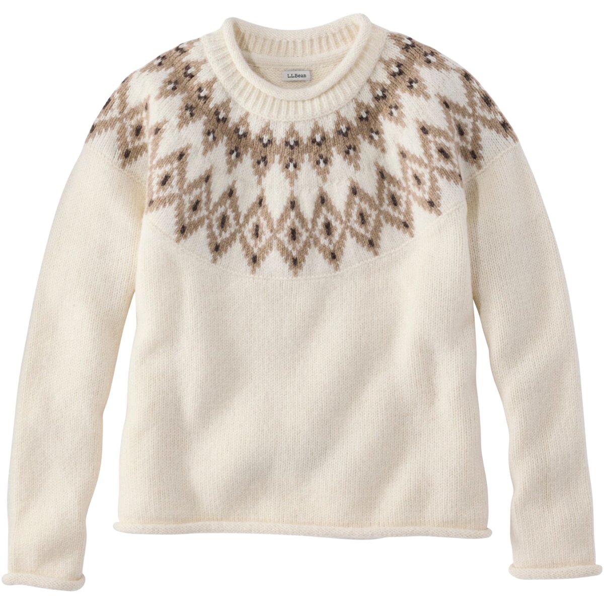 L.L.Bean Women's Bean's Classic Ragg Wool Rollneck Novetly Sweater - Size: Large