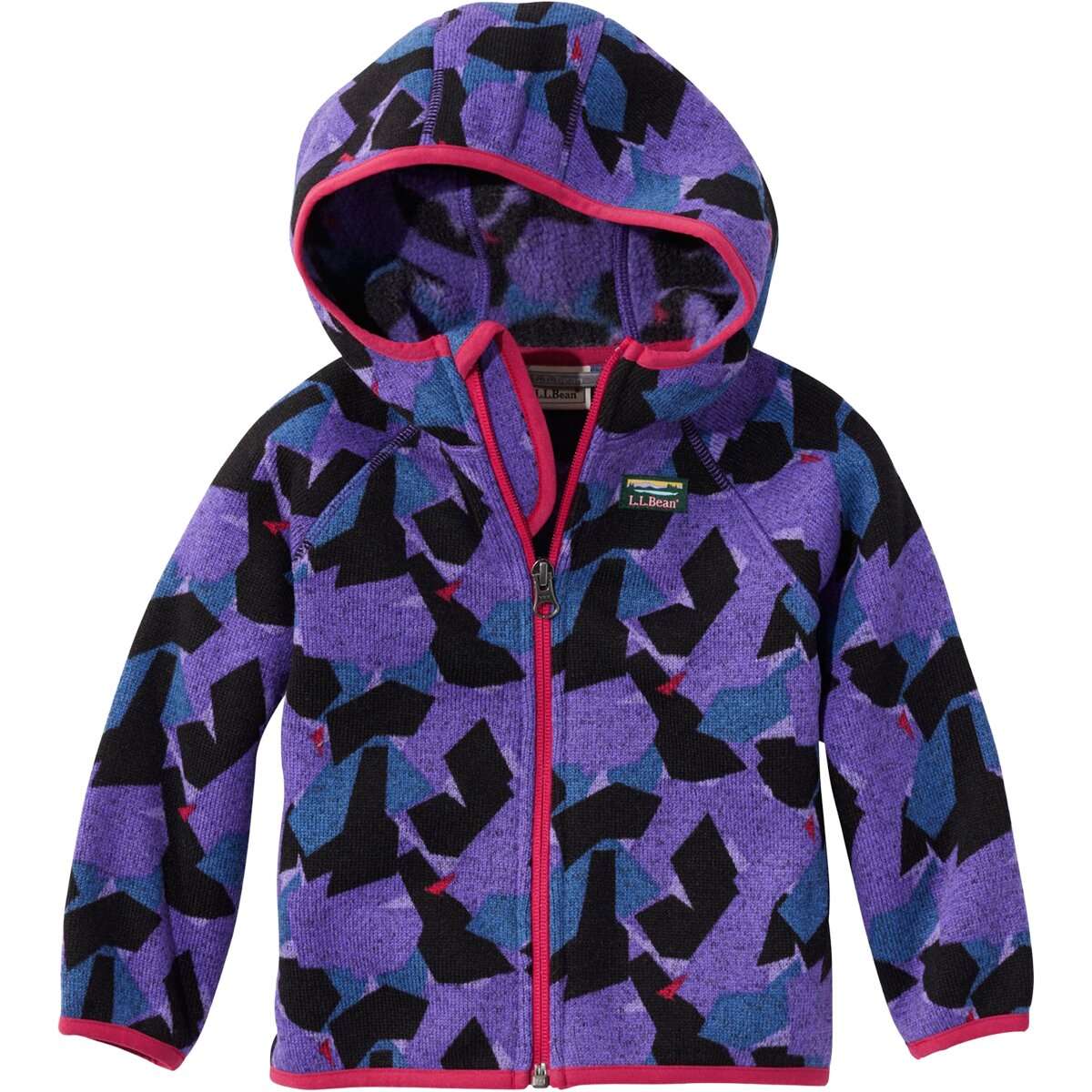 L.L.Bean Bean's Fleece Full Zip Print Sweater - Infants' in Peak Purple Camo - Size: 12-18M