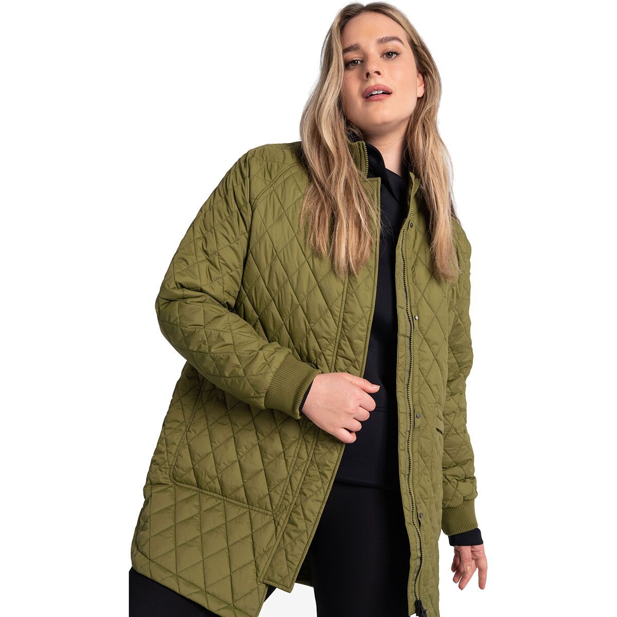 Lole Women's 3/4 Bomber Jacket in Tarragon - Size: XL