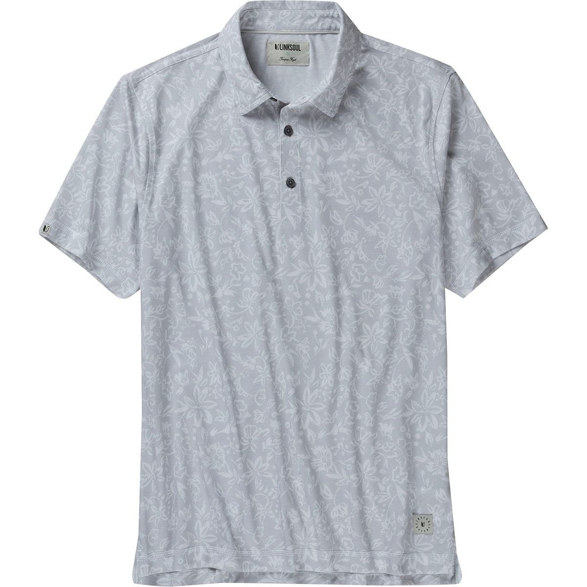 Linksoul Men's Delray Print Polo Shirt in Navy Heather Zuma - Size: Medium