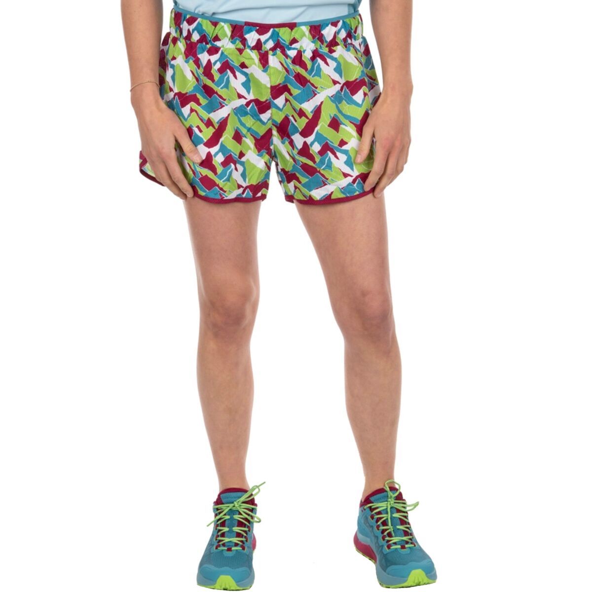 La Sportiva Women's Timing Short in Red Plum / Lime Green - Size: XS