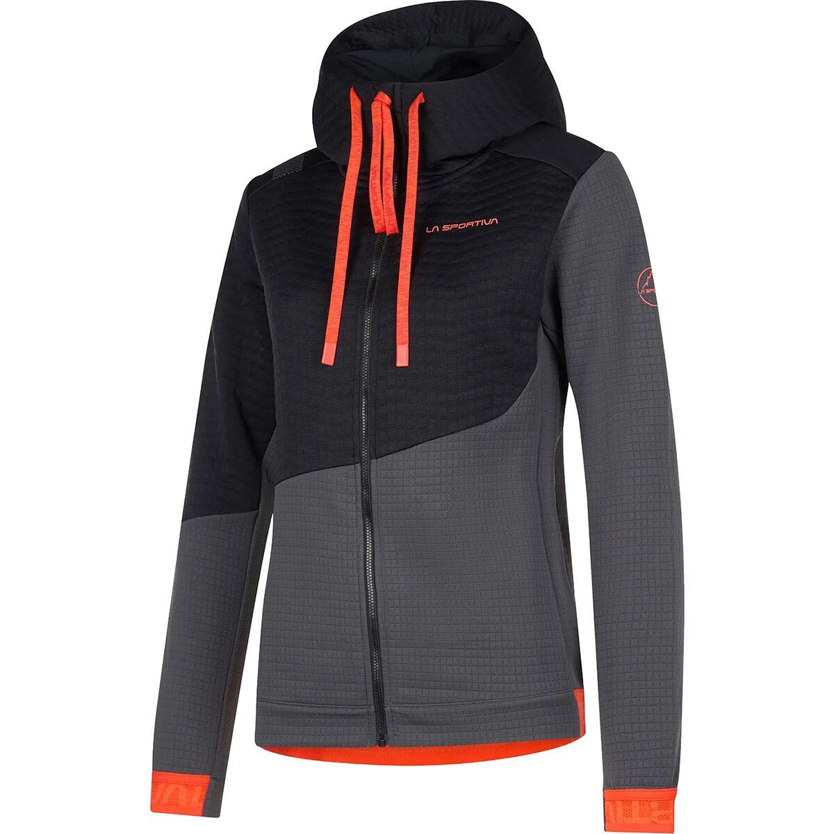 La Sportiva Women's Method Hoodie in Carbon / Cherry Tomato - Size: XS