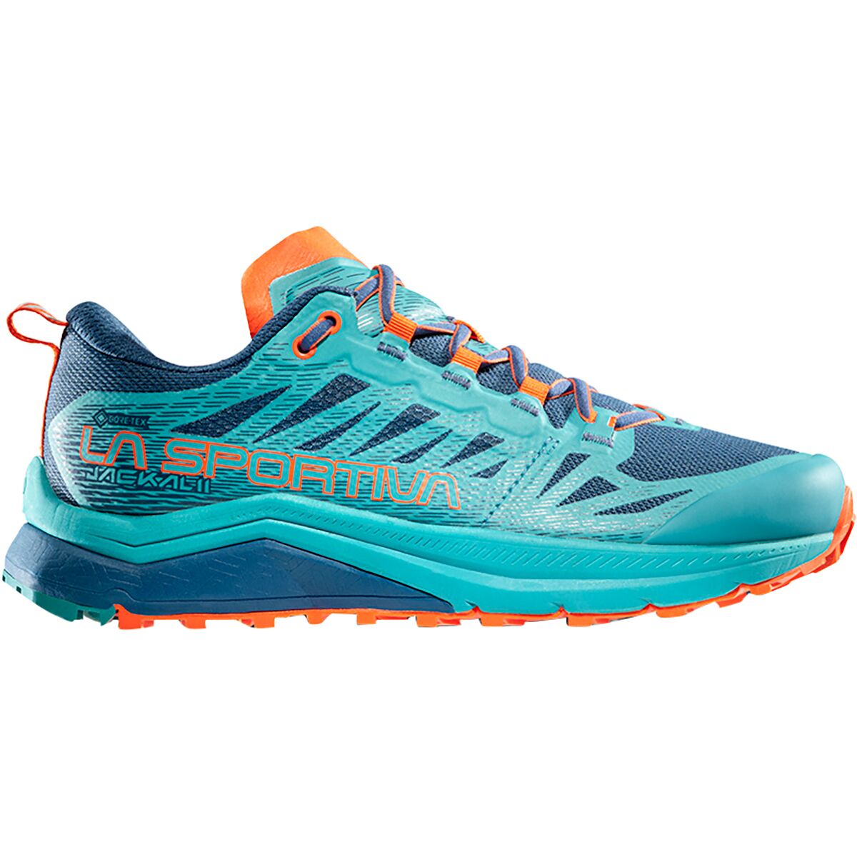 La Sportiva Women's Jackal II GTX Trail Running Shoe in Storm Blue / Lagoon - Size: