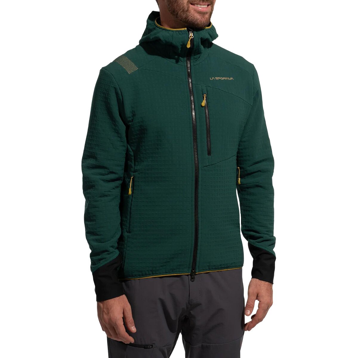 La Sportiva Men's Bristen Thermal Hooded Jacket in Jungle / Savana - Size: Small