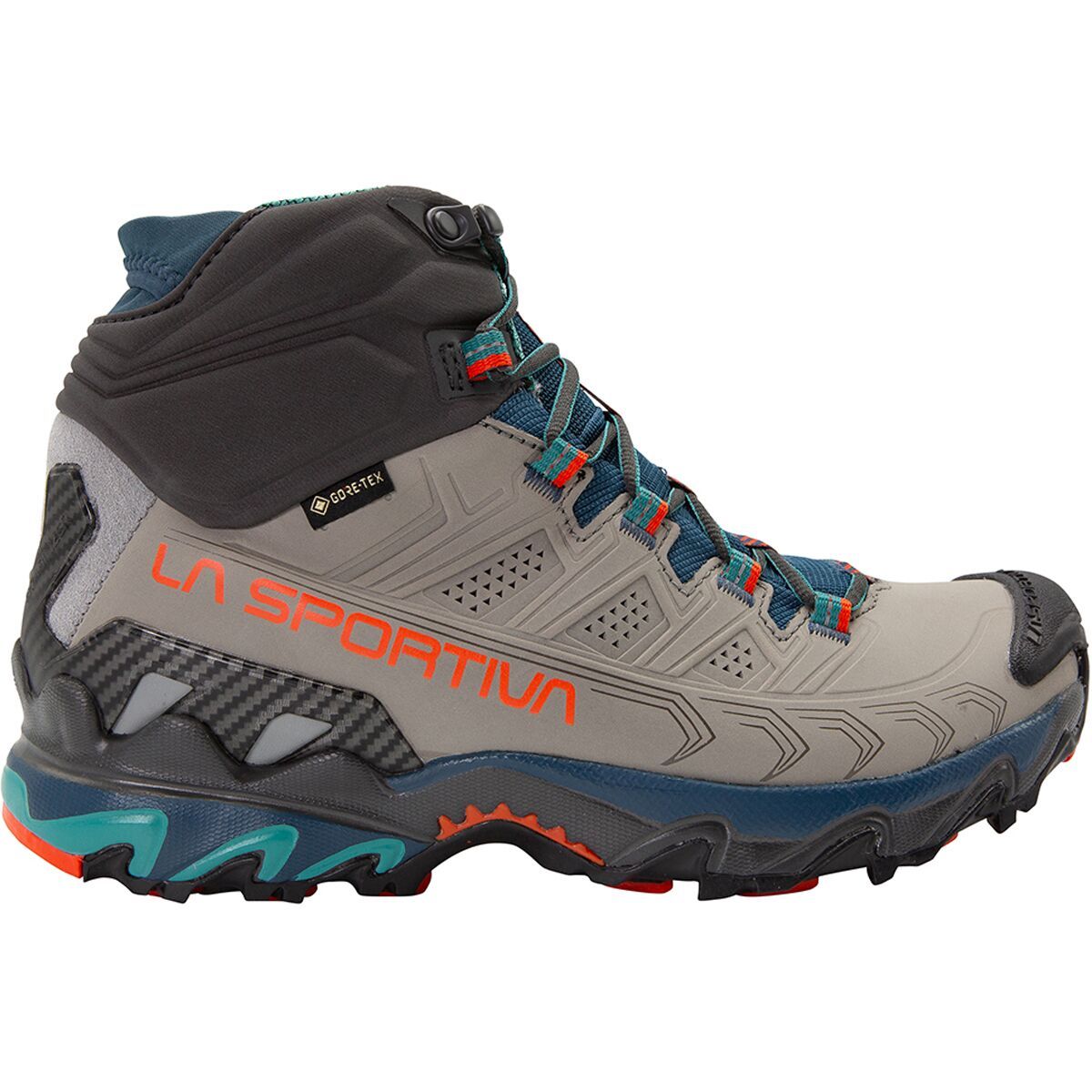 La Sportiva Women's Ultra Raptor II Mid Leather GTX Hiking Boot in Grey / Cherry Tomato - Size: