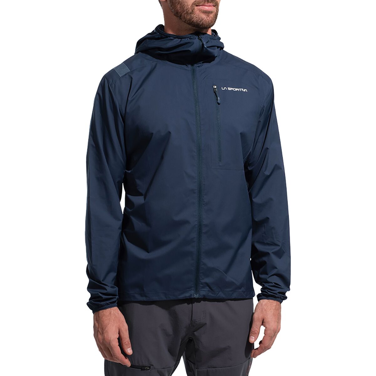 La Sportiva Men's Wall Breeze Stretch Jacket in Night Sky / Chalk - Size: Small