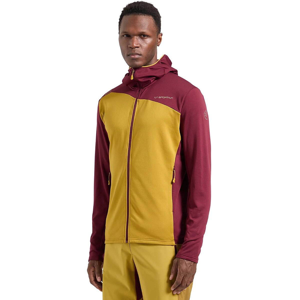 La Sportiva Men's Cosmic Thermal Hooded Jacket in Savana / Redwood - Size: Small