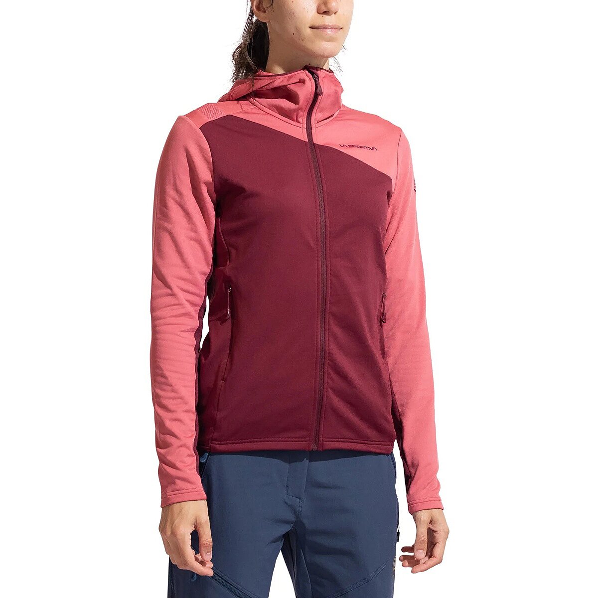 La Sportiva Women's Cosmic Thermal Hooded Jacket in Redwood / Rosebay - Size: XS