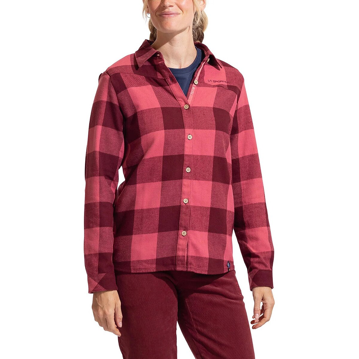 La Sportiva Women's Rambler Flannel Shirt in Redwood / Rosebay - Size: XS