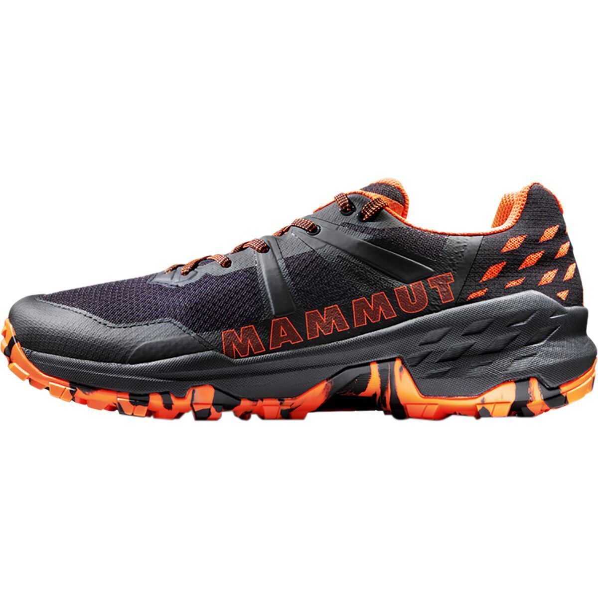 Mammut Men's Sertig II Low Trail Running Shoe in Black / Vibrant Orange - Size: