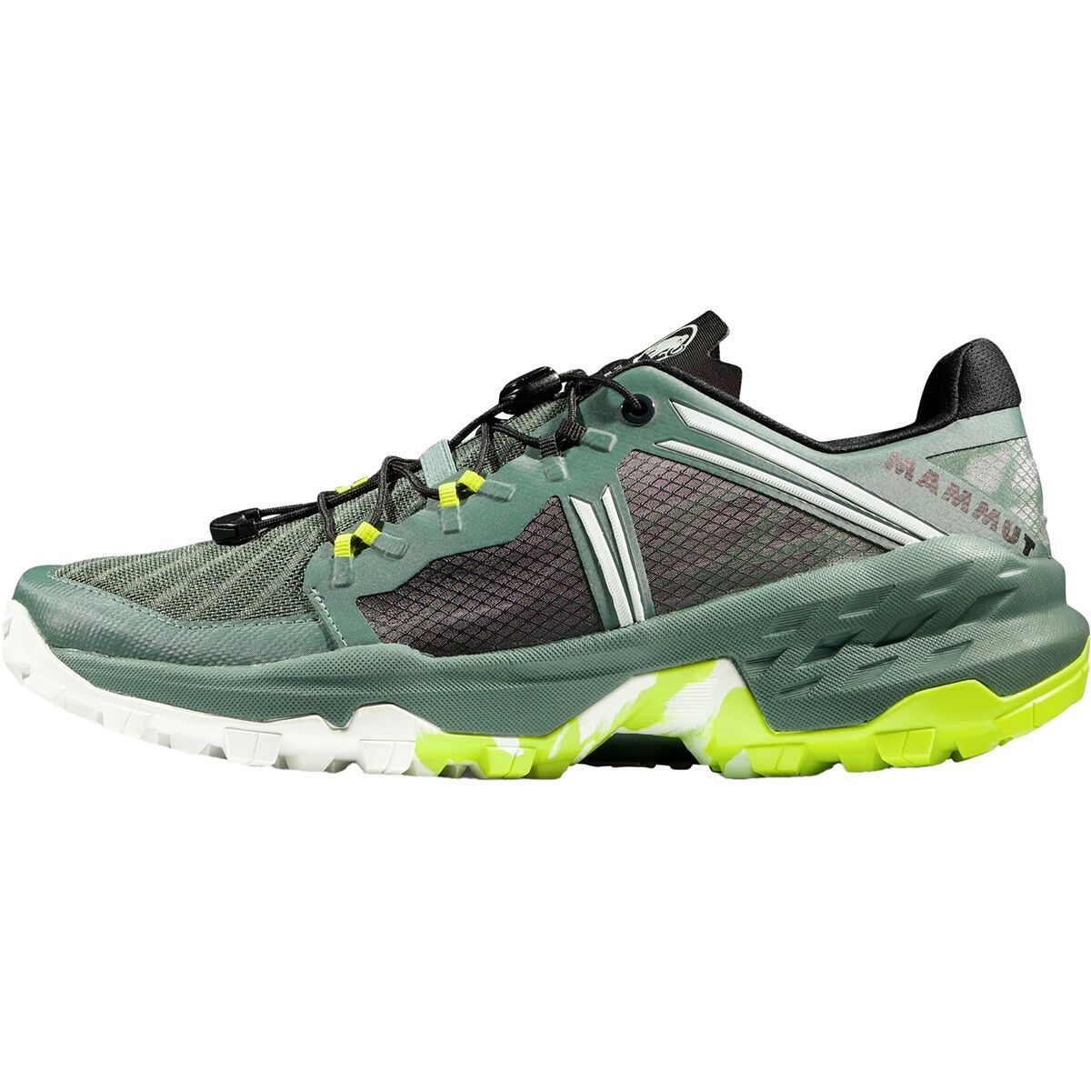 Mammut Men's Sertig Trail Running Shoe in Black / Neo Mint - Size: US 12.5/UK