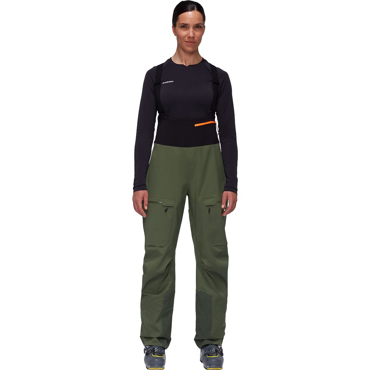 Mammut Women's Haldigrat HS Bib Pant in Dark Marsh - Size: 16/Regular