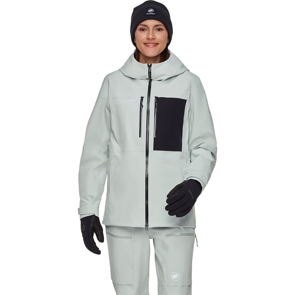 Mammut Women's Stoney HS Hooded Jacket in Silver Sage / Black - Size: XL